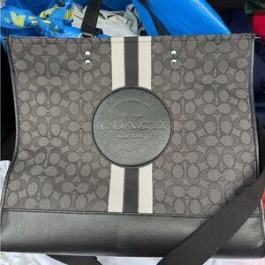 Coach Signature Black and Gray Messenger Bag